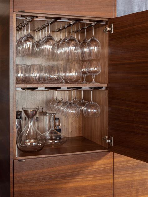 Wall mounted under kitchen cupboard glass storage rack wine beer glasses flutes. Wine Glass Cabinet | Houzz