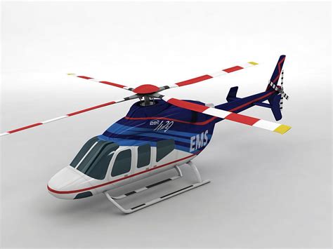 An optional retractable landing gear for convenient taxiing. Bell 429 Helicopter 3D asset | CGTrader
