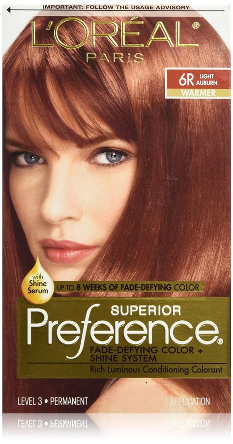 L'oreal paris superior preference permanent hair color 6r light auburn warmer. L'Oreal Paris Superior Preference Light Auburn Hair Color ...
