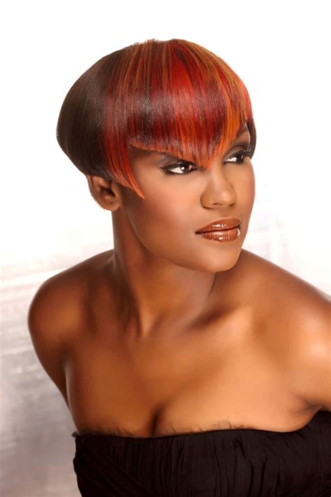 Her hair is long, shiny and curled to perfection; red short black women haircut - thirstyroots.com: Black ...