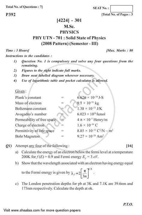 .physics to your dog (9781416572299).pdf writen by chad orzel: Solid State of Physics 2012-2013 M.Sc Physics Semester 3 ...