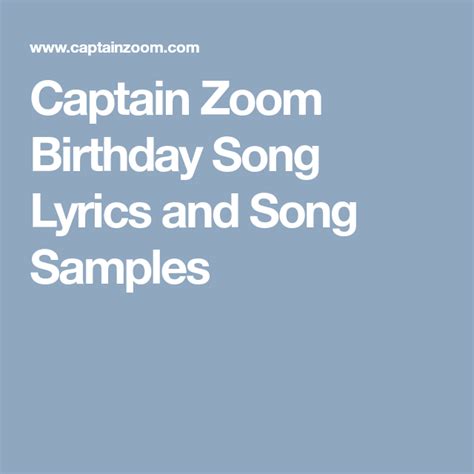 Just click on the download button, you can get happy birthday song download. Captain Zoom Birthday Song Lyrics and Song Samples ...