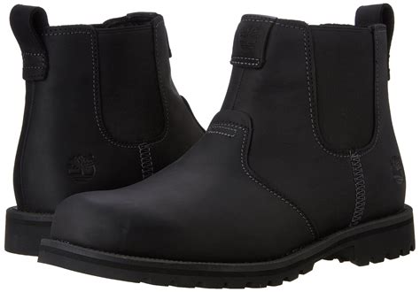 Cow suede natural leather lining and insock elasticated side panel pull tab at back ankle logo at pull tab. Timberland Mens Grantly Chelsea Boot Black Connection ...