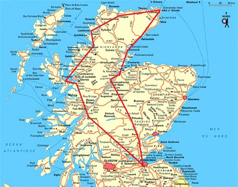 Scheme and satellites photos view; Retour d'Ecosse