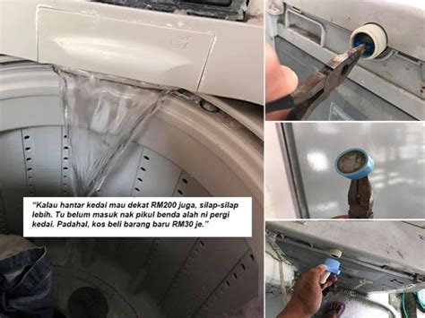 Ia mempunyai pintu kaca untuk memudahkan pengguna. Mesin Basuh Automatik Asyik Keluar Air