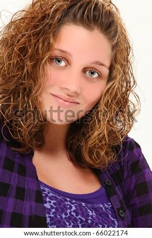 Her hair is gorgeous btw i'm glad you're submitting something ^.^ Beautiful 13 Year Old Teen Girl Smiling Over White Background. Stock Photo 66022174 : Shutterstock