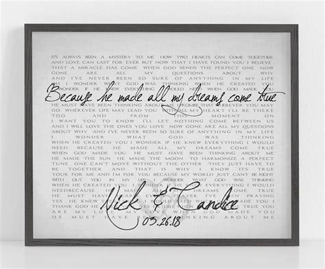 Oct 30, 2013 · authors have been quoting song lyrics in their books for eons, but if you plan to quote lyrics written after 1925, be prepared to do some research — and get out your checkbook — long before releasing your book. Wedding song lyric art Anniversary gift for him Valentines ...