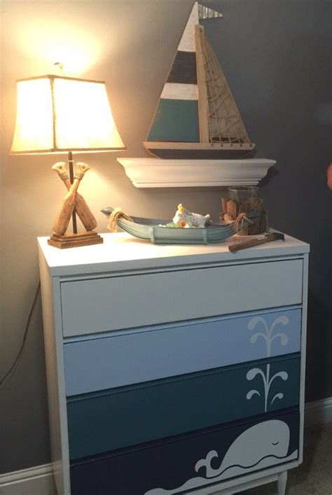 The ikea hemnes dresser is mostly painted pine, and is a really sturdy dresser, but there is also some fiberboard a black dresser *can* be painted white! Whale themed little boys nursery. Hand painted dresser ...