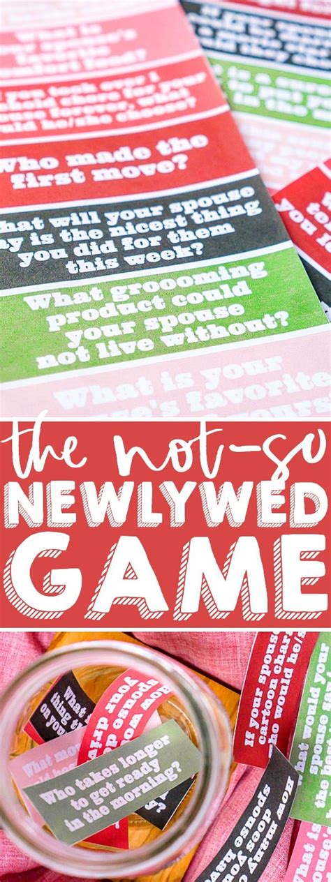 Unsurprisingly, a lot of the questions for that spouses centered around a female's looks and her ability to prepare, while the issues for your husbands dedicated to a person's power to make money and. The Not So Newlywed Game with FREE Questions | Newlywed ...