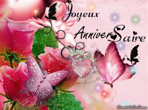 #hbd #happy birthday #joyeux anniversaire ##my art #fanart #i love my girlfriend. gif-joyeux-anniversaire-scintillant-roses-papillons en ...