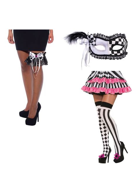 Check spelling or type a new query. Harlequin Mask Stockings and Garter Set - Accessories