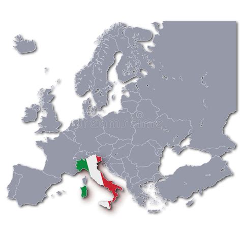 Das europäische land ist in mehrere provinzen aufgeteilt. Kaart Van Europa Met Italië Stock Illustratie ...