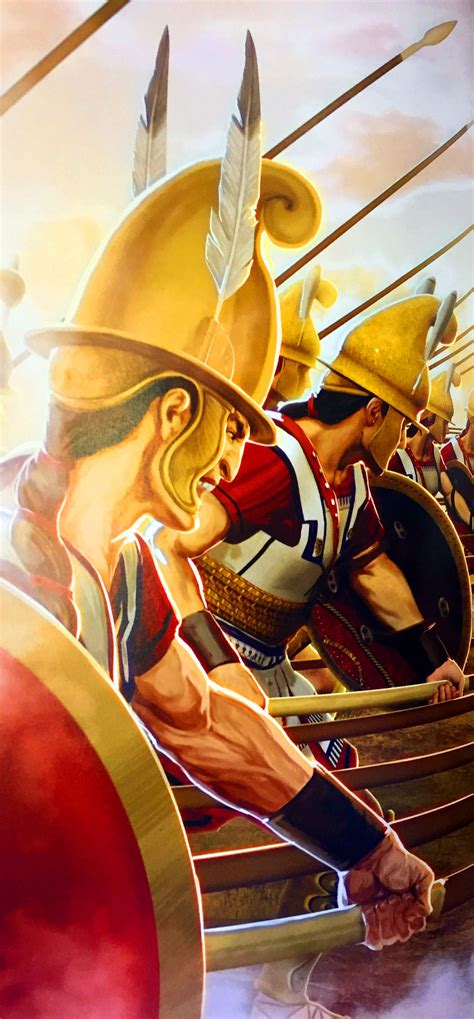 The phalanx marching into place at the battle of gaugamela, one of the decisive events in human history. Macedonian hoplites in phalanx formation (med bilder)