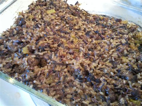 Add rice and brown quickly. Wild Rice & Sausage Dressing | Breakfast casserole sausage ...