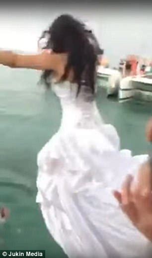 Jessica and luckey knew just want to do to create their. Bride nearly drowns as she gets stuck under wedding dress ...