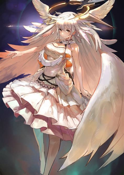 So there you have it. Anime angel girl with giant wings and beautiful white hair ...