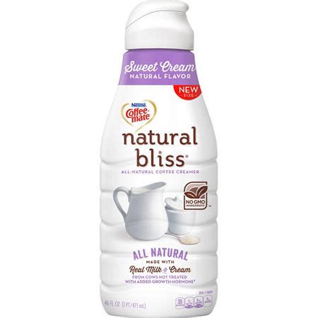 Almond milk, cane sugar, coconut oil, pea protein, baking soda, natural flavor, sea salt, gellan gum, guar gum (from the guar plant). Coffee-mate Natural Bliss Liquid Coffee Creamer, Sweet ...