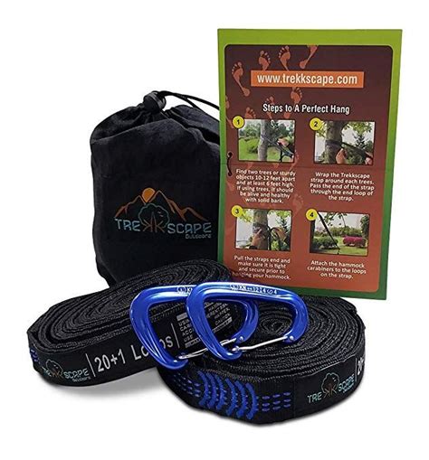 The simple sling is a frequent request in our customer service department. Trekkscape Hammock Straps XL - Camping Hammock Tree Straps Set with 2 12kN Carabiners | Hammock ...