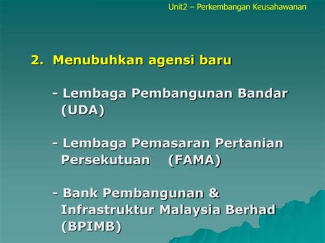 Agensi yang melaksanakan dasar kewangan (monetary credit). PPT - UNIT 2 PERKEMBANGAN KEUSAHAWANAN PowerPoint ...