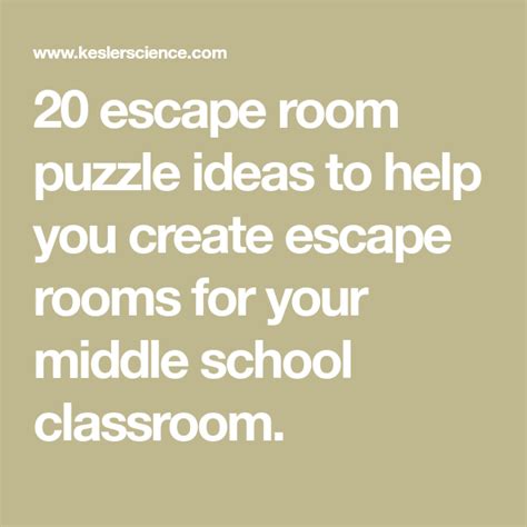 Our students learn best when they invest themselves in the lesson at hand. Escape Room Puzzle Ideas for the Science Classroom ...