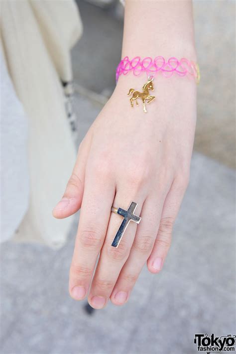 Sun and moon finger tattoos. Cross Ring & Tattoo Bracelet - Tokyo Fashion News