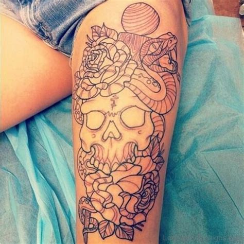 See more ideas about tattoos, skull tattoos, leg tattoos. 37 Dazzling Snake Tattoos On Thigh