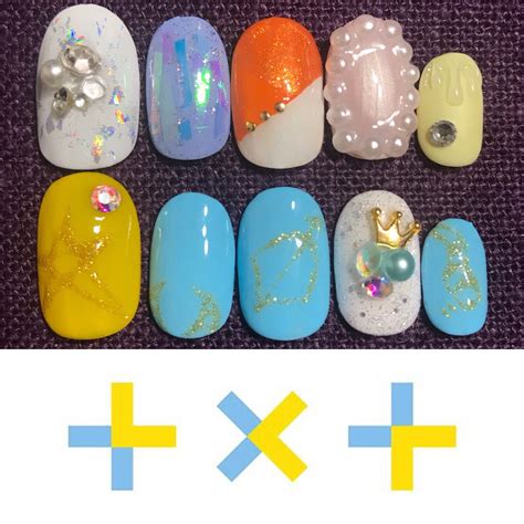 Painted nails on men is a statement of artistic expression. TXT "CROWN" inspired Hand Painted False Nails | Japanese ...