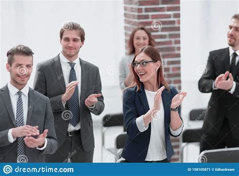 Creative Team Applauding The Speaker Stock Image - Image ...