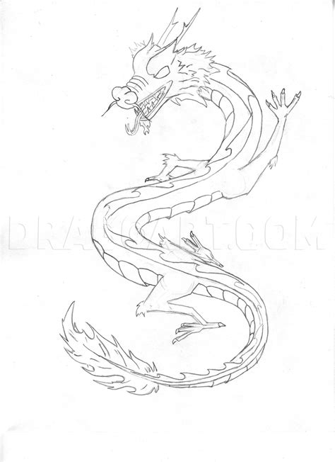 How To Draw A Chinese Sky Dragon, Step by Step, Drawing Guide, by ...