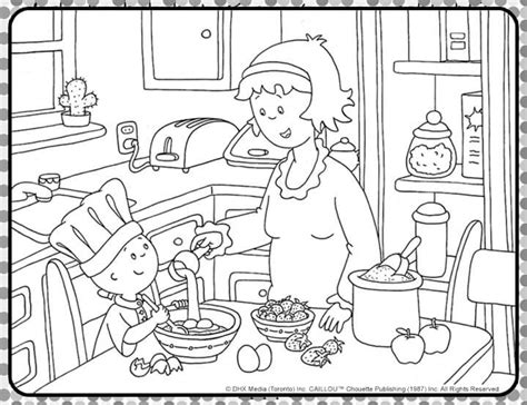 Download Cooking with Caillou Coloring Sheet! - Caillou
