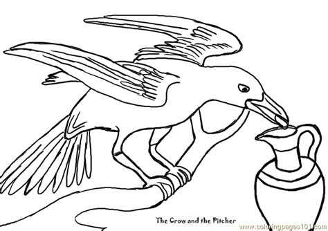 This is traditionally a very simple coloring sheet. The crow and the pitcher Coloring Page for Kids - Free ...