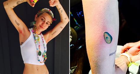 Tattooino is the right place to discover all the tattoos of your favorite celebrity. Miley Cyrus Solidifies Relationship with Avocados With a ...