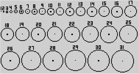 Most traditional circle stitches are never perfect circles. Circle guides 1-32 and 1-64 : Minecraft