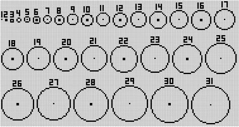 Pixel and poly @pixelandpoly 28. Circle guides 1-32 and 1-64 : Minecraft