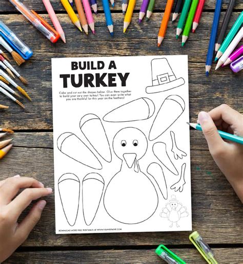 Kids fun in winter color pages to print1beb. Free Printable Build a Turkey Coloring Page - Pjs and Paint