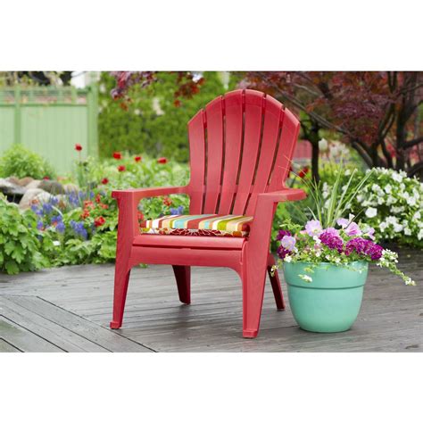 Adirondacks are not just classic furniture but also comfortable ones to rest on. Shop Adams Mfg Corp Red Resin Stackable Casual Adirondack ...
