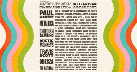 With weekend one of austin city limits getting underway this weekend, here's a playlist of highlights from its absolutely stacked lineup. Austin City Limits Festival 2018 Lineup | Austin city ...