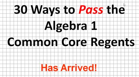 (1) the growth rate (2) the percent increase each year (3) the population after 't' years (4) the starting population of the town. 30 Ways to Pass the Algebra 1 Common Core Regents