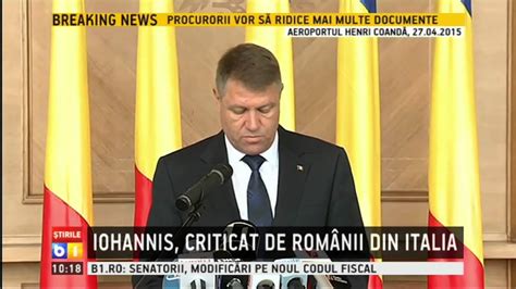 Maybe you would like to learn more about one of these? Discursul președintelui Klaus Iohannis în Italia - YouTube