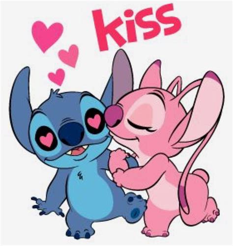 Coloriage coloriage stitch et angel. Angel Kissing Stitch | Stitch drawing, Lilo and stitch quotes