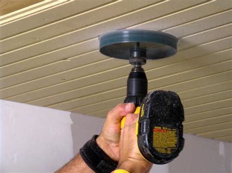 How to use a hole saw to cut metal with a cordless drill. How to Install a Tongue-and-Groove Plank Ceiling | how-tos ...