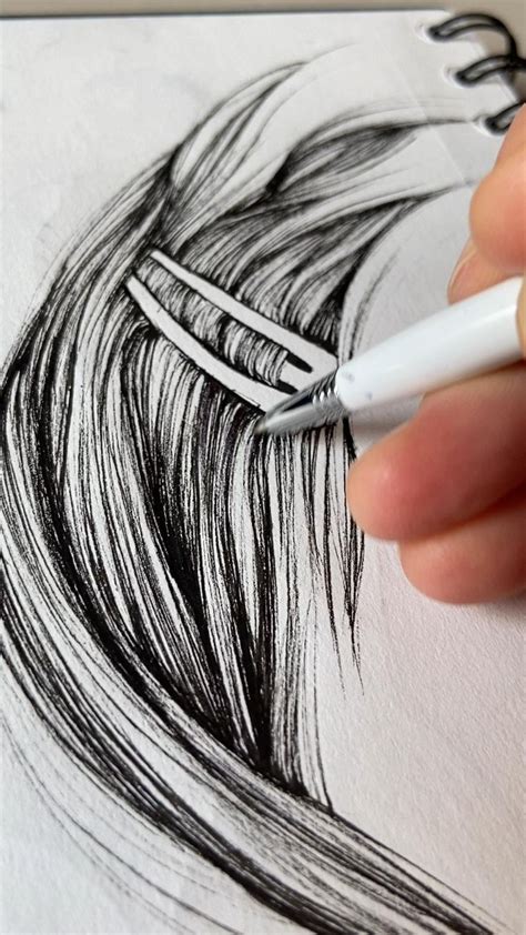 Drawing lessons drawing techniques drawing tips drawing reference painting & drawing drawing ideas drawing hair tutorial drawing drawing anatomy reference. How to draw realistic hair in 3 simple steps with a ball ...