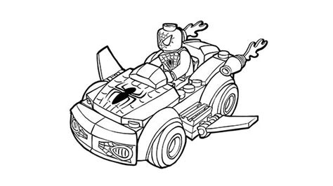 A new printable coloring page of spiderman's minifigure and a car. Lego Spiderman Coloring Pages - coloring.rocks!