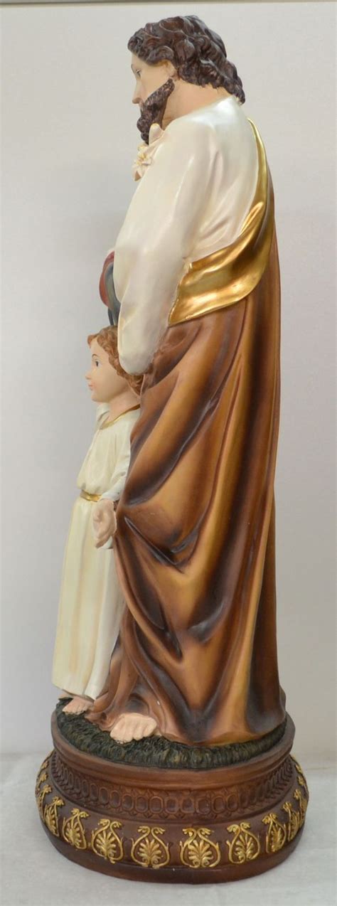 This thoughtful design features mary, joseph and baby jesus hovering close together, sharing in an intimate family moment. Holy Family Statue, 610mm (24") High Resin Statue This ...