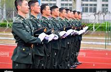 drill army chinese cadets doing practice sergeant stock alamy