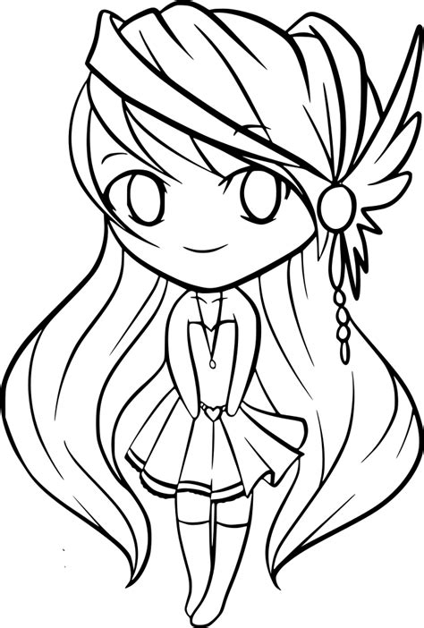 Dibujos Para Colorear De Anime Kawaii Chicas páginas para colorear