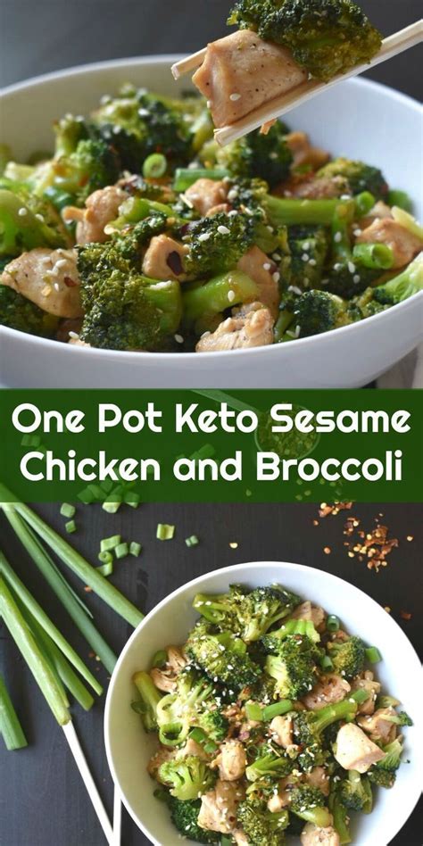 An easy chicken and broccoli stir fry recipe that yields juicy chicken and crisp broccoli in a rich brown sauce, just like the one at a chinese restaurant. One Pot Keto Sesame Chicken and Broccoli #lowcarb #keto #lowcarbrecipes | One Pot Low Carb and ...