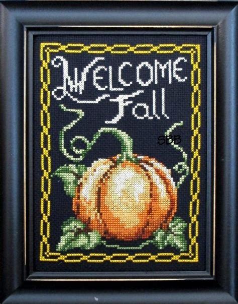 You can download the pattern and enjoy sewing immediately after purchase! Bobbie G. Designs MS292 Welcome Fall | Fall cross stitch ...