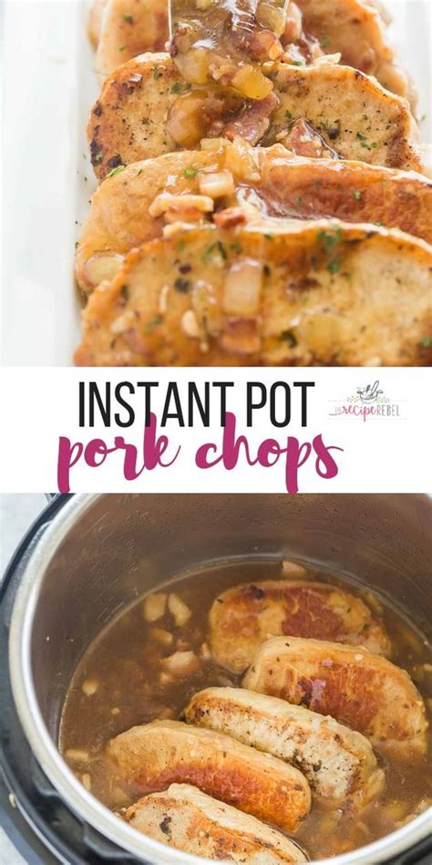 An easy and delicious instant pot pork chop recipe featuring a simple, savoury, and slightly sweet onion apple sauce. Apple Butter Pork Chops Recipe For Instant Pot