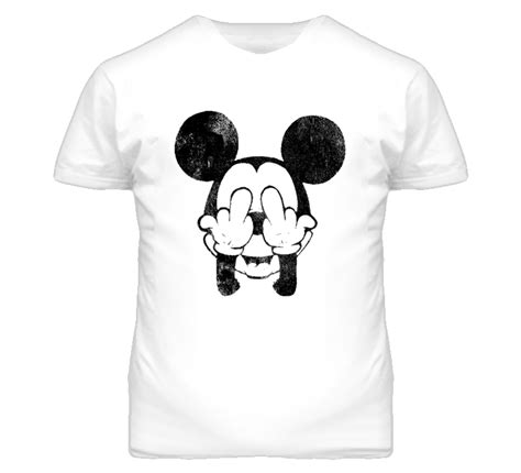 More images for middle finger graphic » Vintage Mickey Mouse Middle Finger Distressed Graphic T Shirt